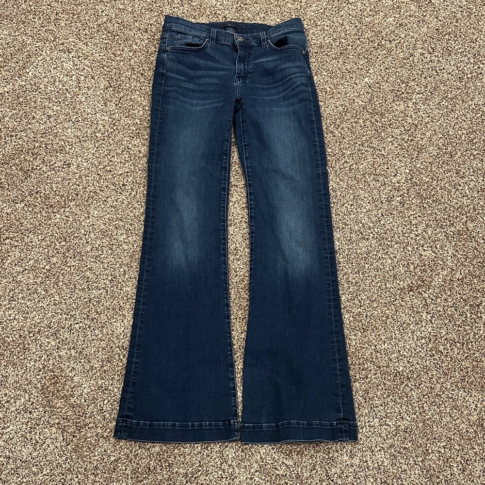 7 For All Mankind Dark Blue Flare Jeans